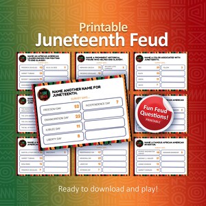 Juneteenth Feud, Juneteenth games, Juneteenth party games, Juneteenth activity,Printable games, Black history games, Juneteenth quiz, PDF