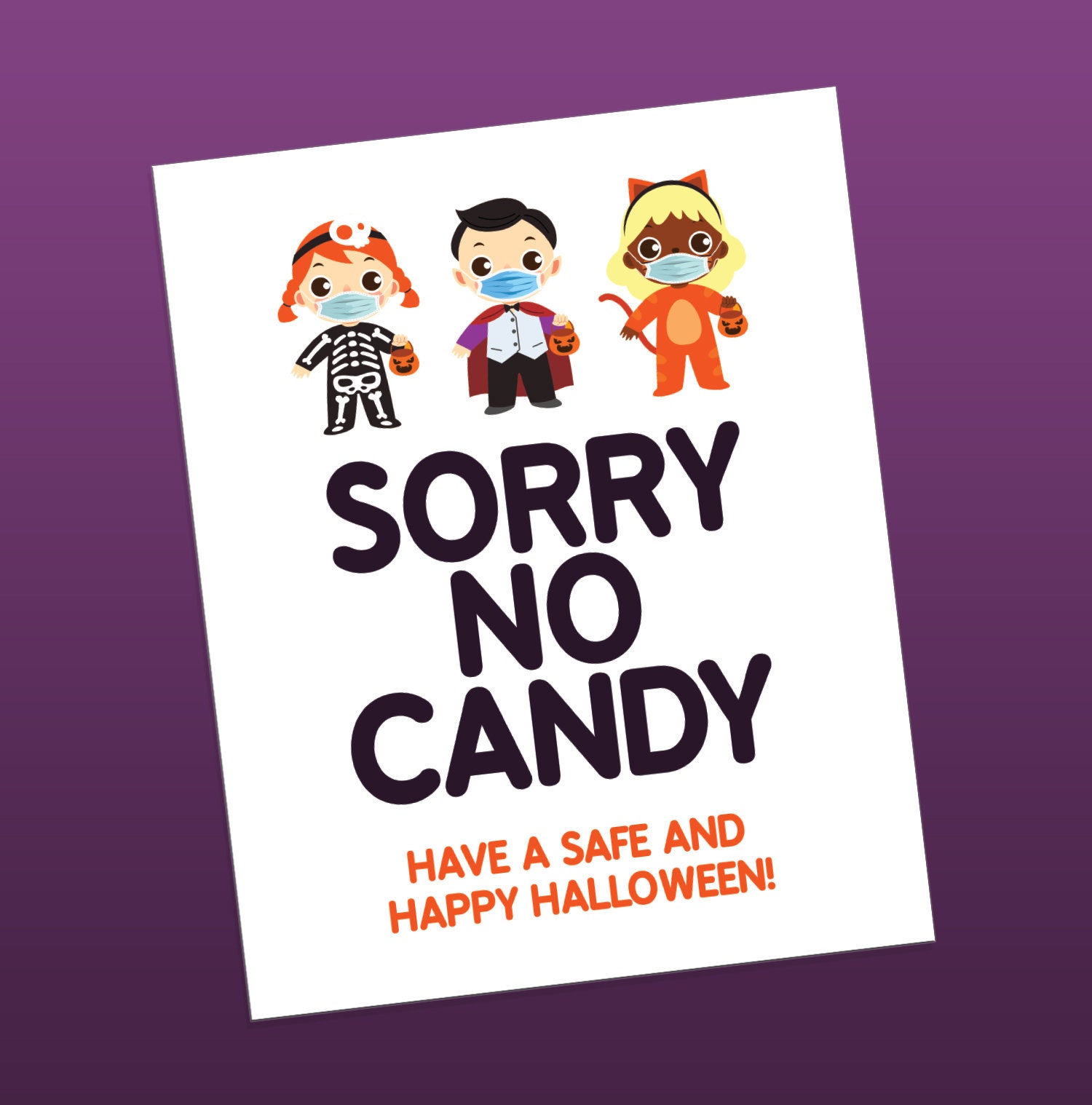 Sorry No Candy Sign Printable Halloween Sign Halloween Door - Etsy
