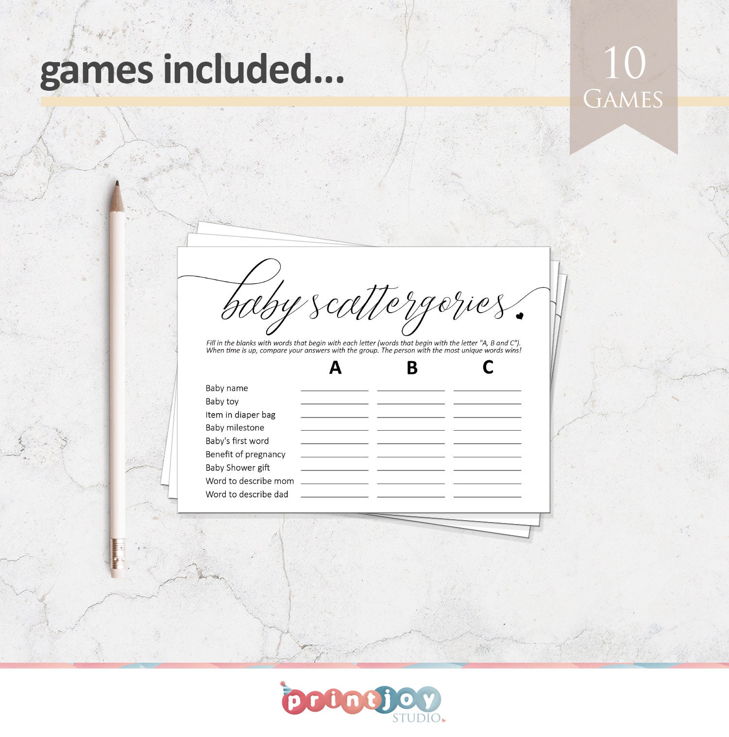 Printable Baby Shower Games Bundle Gender Neutral Baby - Etsy
