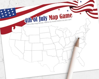 4th of July printable game, Fourth of July game, Independence Day party, instant download