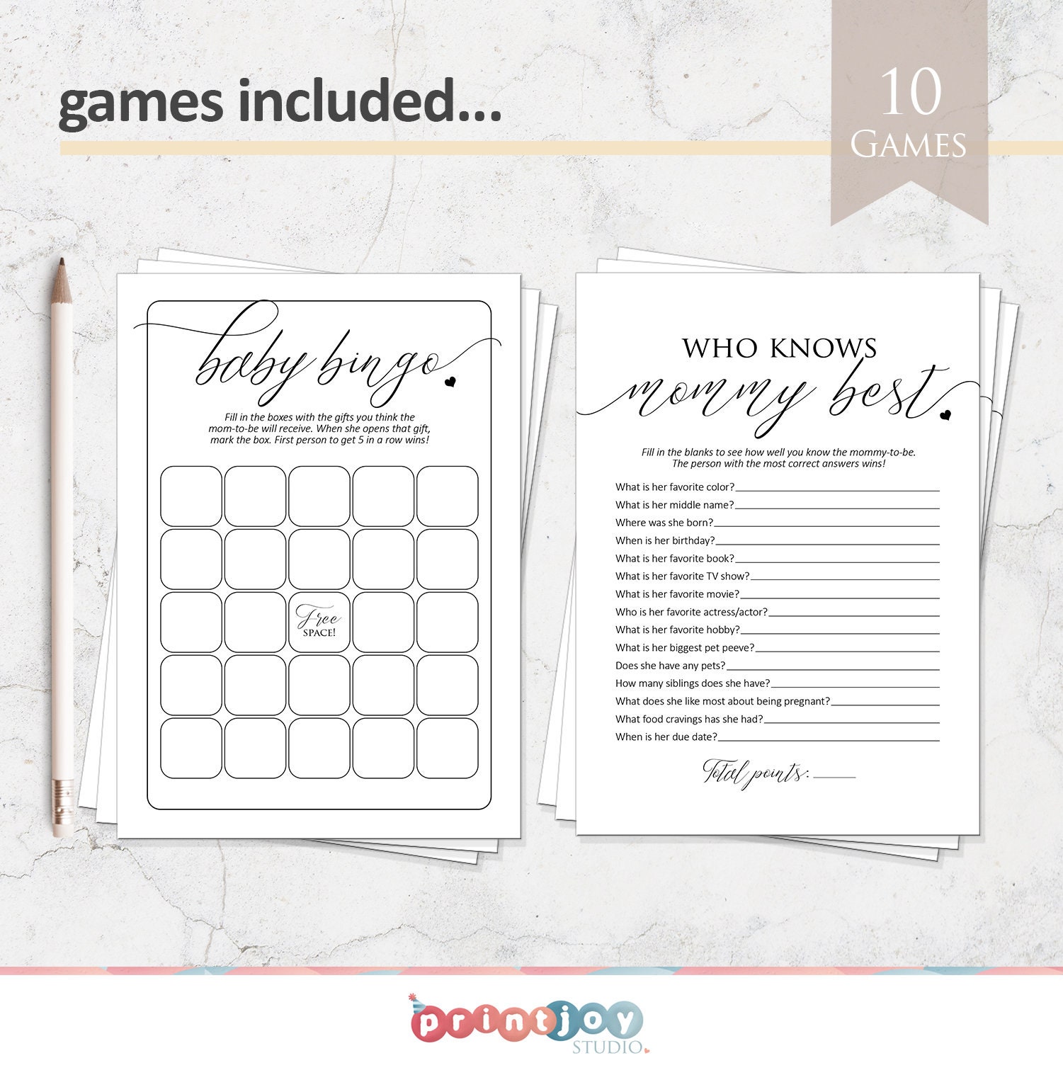 Printable Baby Shower Games Bundle Gender Neutral Baby - Etsy