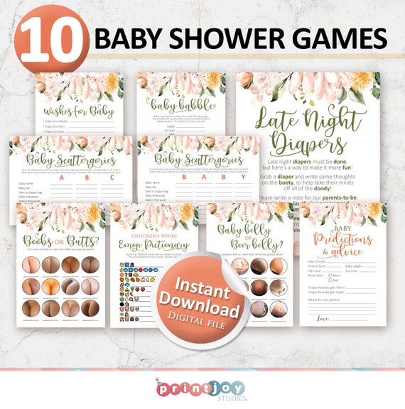 Baby Shower Games Bundle Baby Shower Games Printable Baby | Etsy