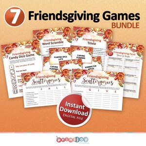 Friendsgiving games, Thanksgiving friends, Friendsgiving decor, Printable games, Friends thanksgiving, adult games, fall games, party games