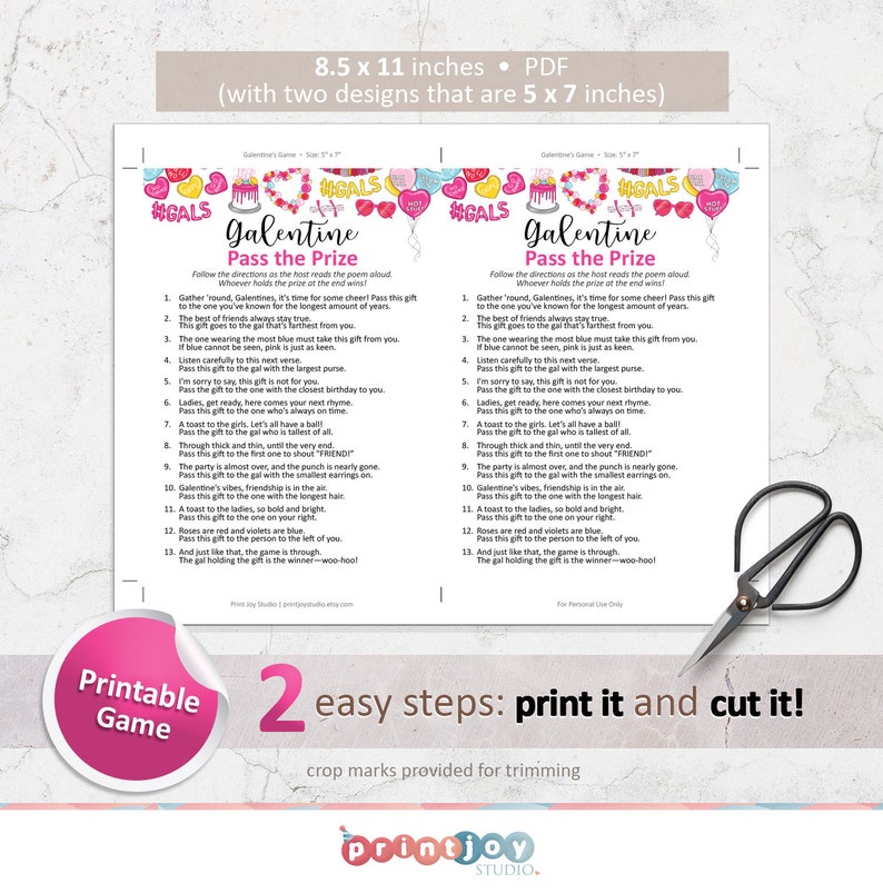 Pass the prize, Galentines games download, Pass the gift game, Galentines game, Pass the parcel, Pass the present game, Galentines Day image 3