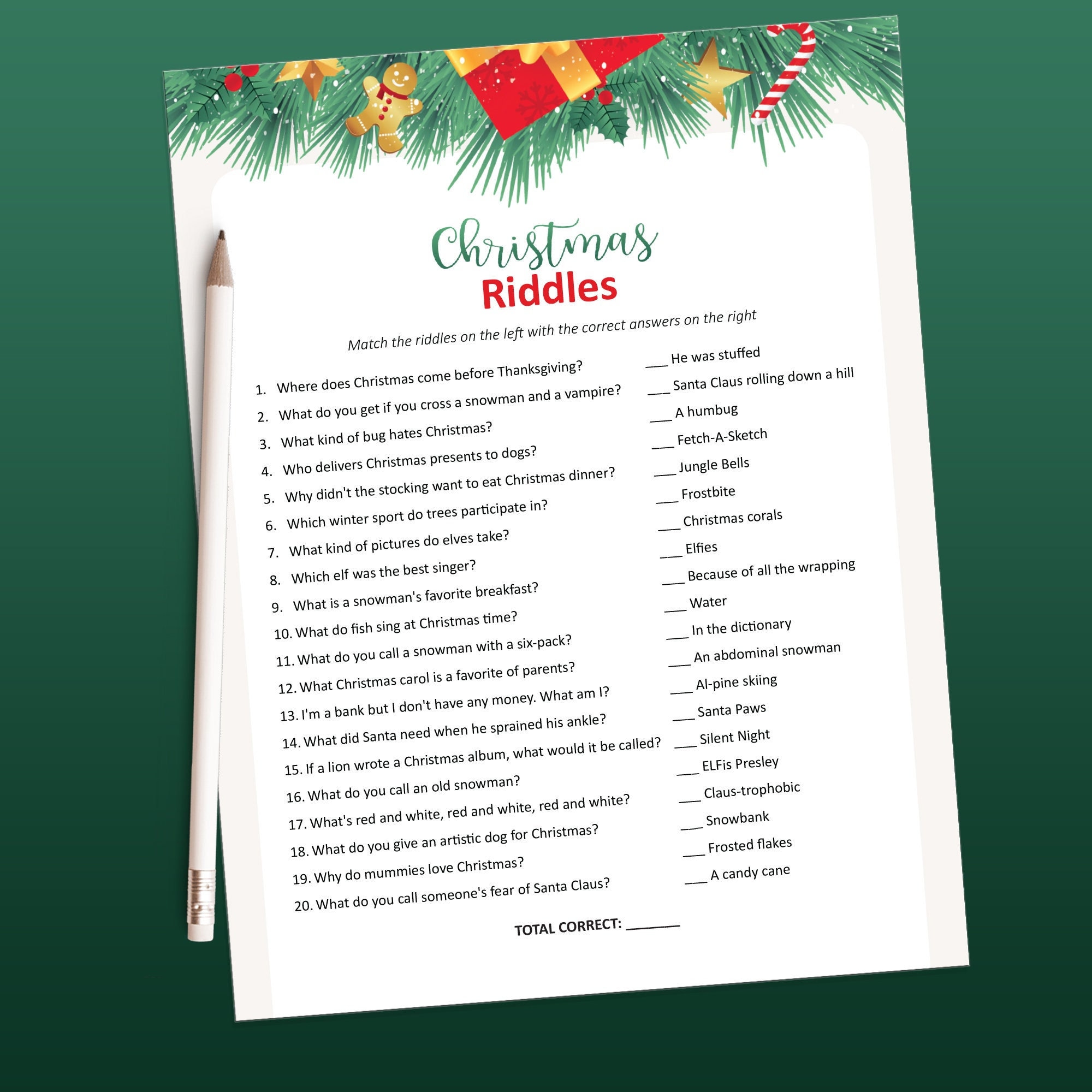 Christmas Riddles, Printable Christmas Games, Christmas Trivia ...