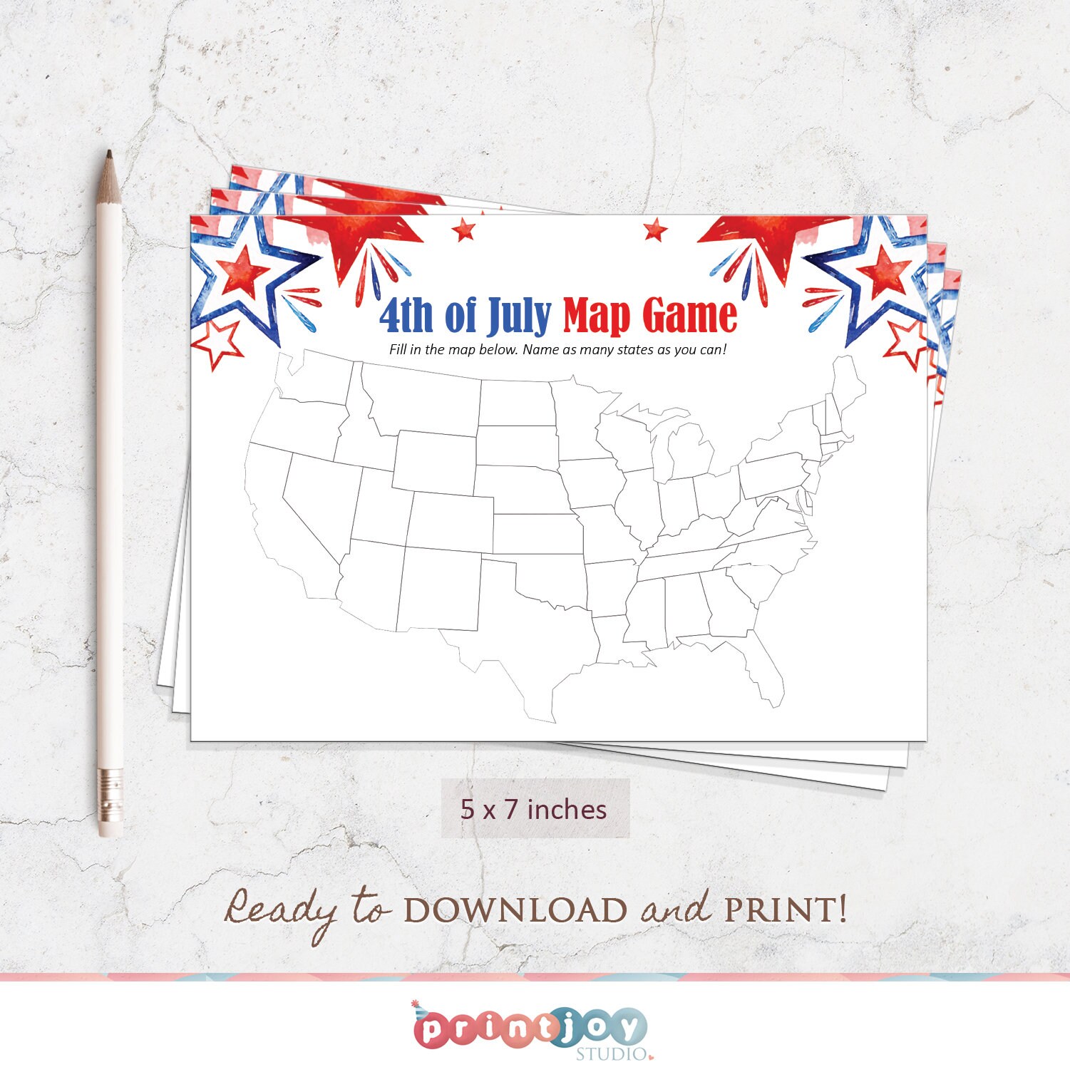 4th of July Printable Game Fourth of July Game Independence - Etsy