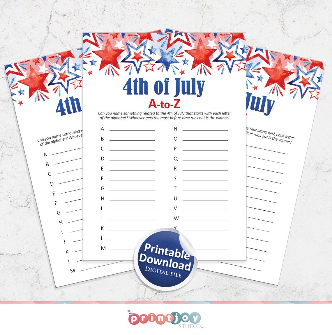 Printable Fourth of July Game 4th of July Printable Game - Etsy