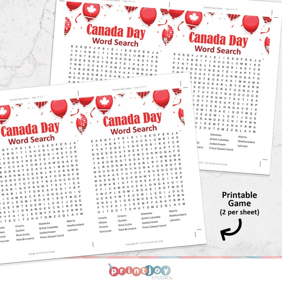 printable canada day game happy canada day canada day party etsy