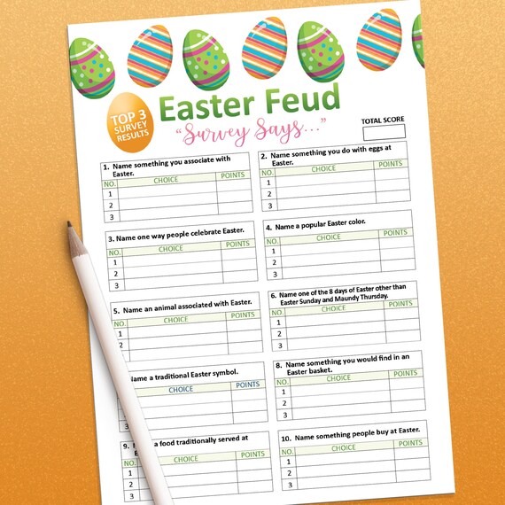 Easter games, Easter Feud game, Easter printables, Family games, Easter print, Printable games, Adult games, Games for adults