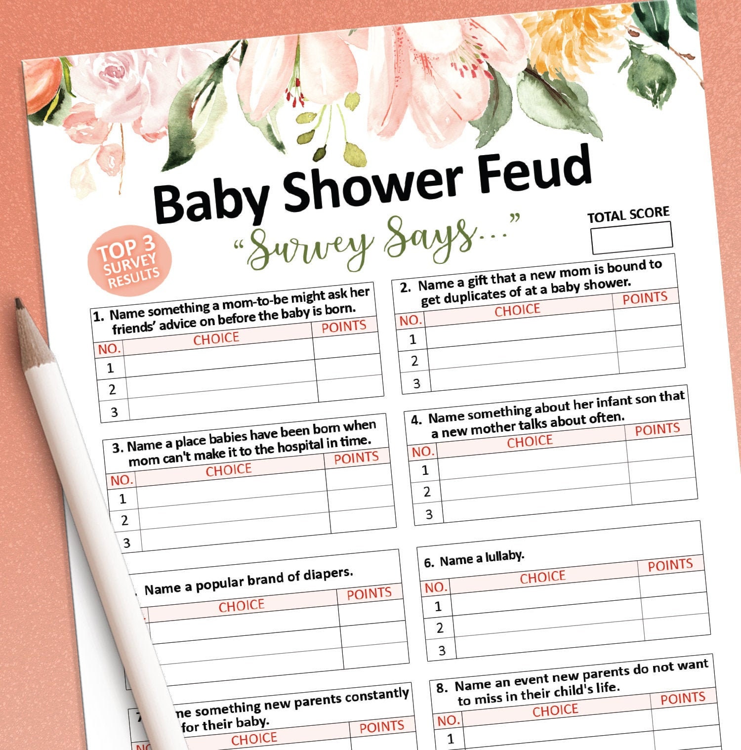 Diy family feud baby shower game - reteco
