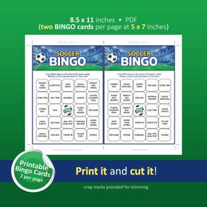 サッカービンゴカード、サッカーパーティーゲーム、印刷可能なパーティーゲーム、フットボール観戦パーティー、試合日のサッカー、サッカー誕生日、サッカー印刷物 画像 6