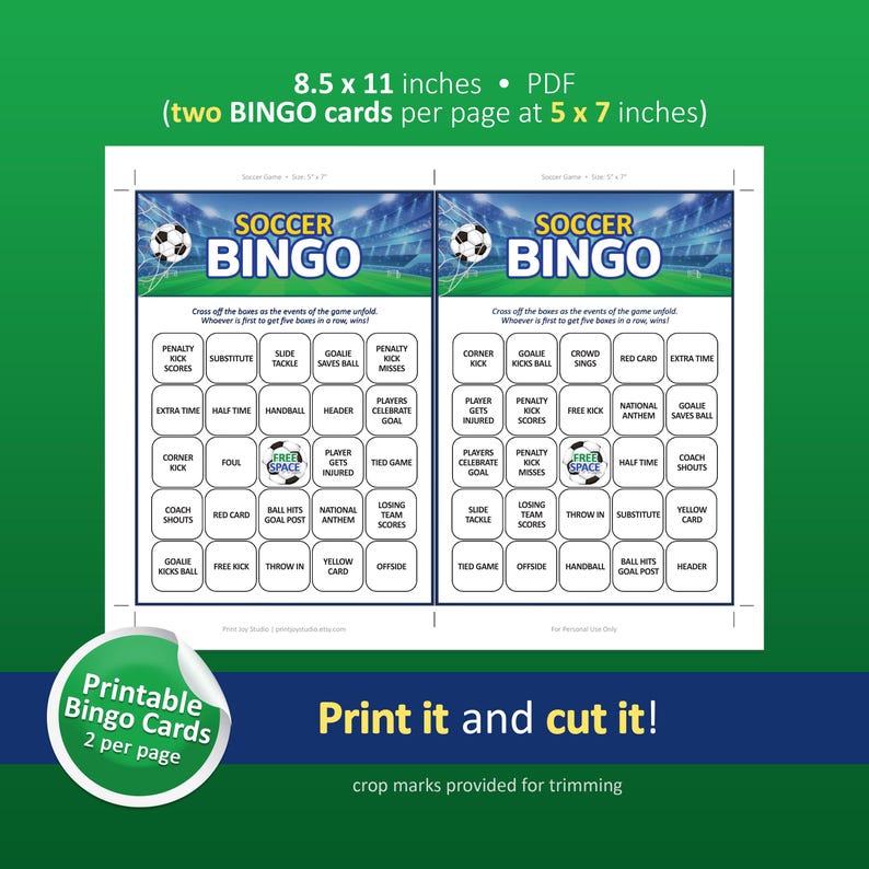 サッカービンゴカード、サッカーパーティーゲーム、印刷可能なパーティーゲーム、フットボール観戦パーティー、試合日のサッカー、サッカー誕生日、サッカー印刷物 画像 6