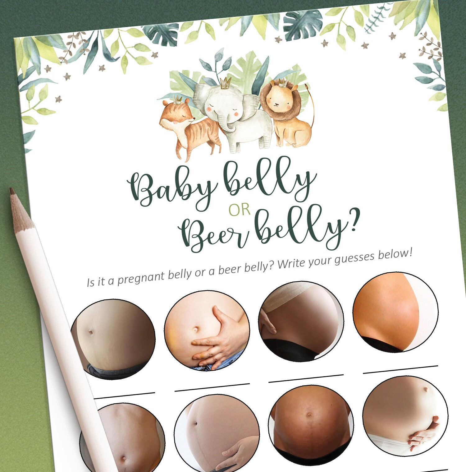 Beer Belly or Baby Belly, Baby Shower Games, Baby or Beer Belly, Safari Baby Shower, Jungle Baby Shower Games, Printable Games, Safari Games - Etsy beer-belly-or-baby-belly-baby-shower-games-baby-or-beer-belly-safari-baby-shower-jungle-baby-shower-games-printable-games-safari-games-etsy