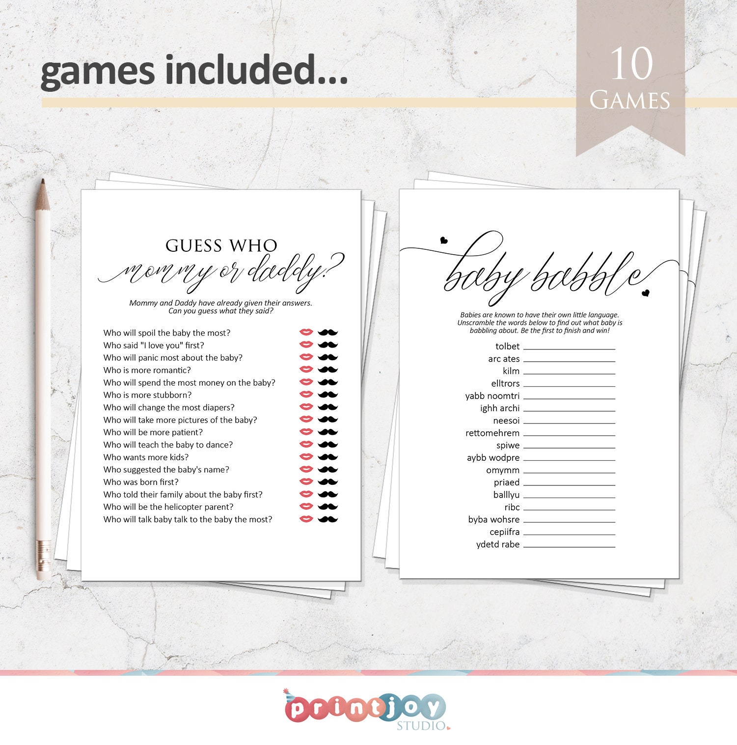 Printable Baby Shower Games Bundle Gender Neutral Baby - Etsy