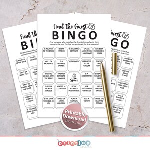 Gästebingo, Spiele für den Junggesellinnenabschied, Hochzeitsgästebingo, Kennenlern-Bingo, Hochzeitsbingo, Menschenbingo, Eisbrecherspiele Bild 9