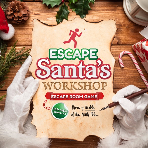 Kerst Escape Room, Escape Room Kit, Escape Room afdrukbaar, Mysteriespel, Escape Room, Escape rooms, Escape Room volwassene, Ontsnap aan de kamer, Escape room volwassene, logische puzzel