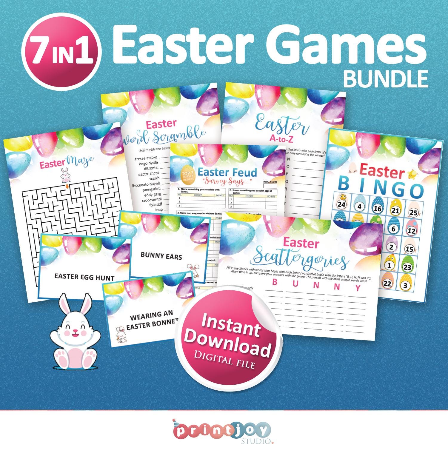 Printable Easter Games Bundle, Easter Printables, Family Games, Easter ...