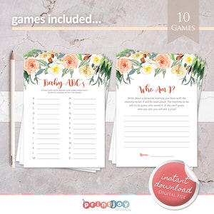 Baby Shower Games Package Printable Baby Shower Games Bundle | Etsy