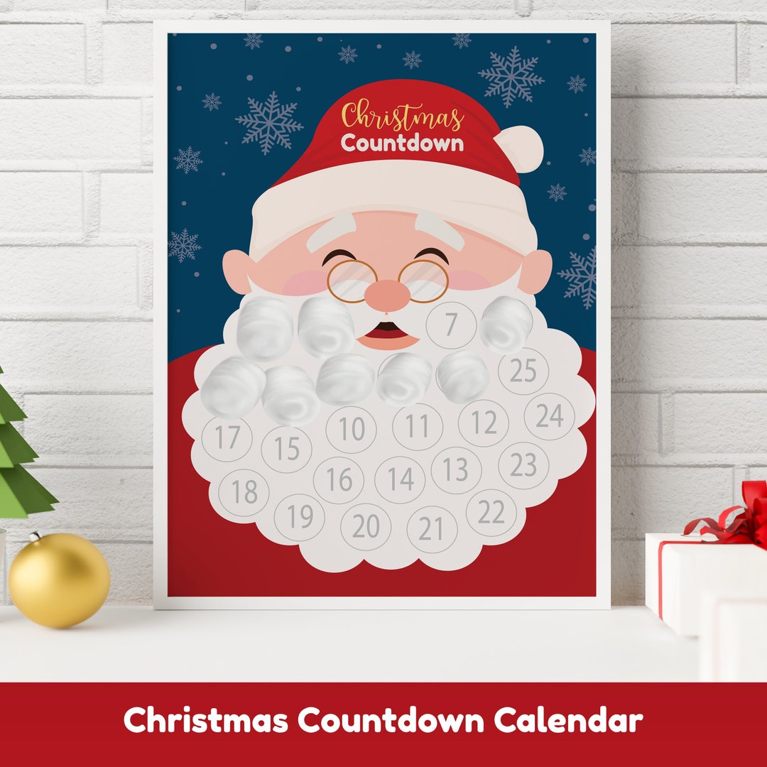 Printable Advent Calendar for Kids, Days Until Christmas Countdown