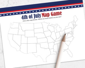 4th of July printable game, Fourth of July game, Independence Day party, instant download