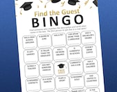 Graduation Party Ideas, Find the Guest Bingo, Graduation Games, Class of 2026, Find the Guest Game, 2026 Graduation, College Grad Party