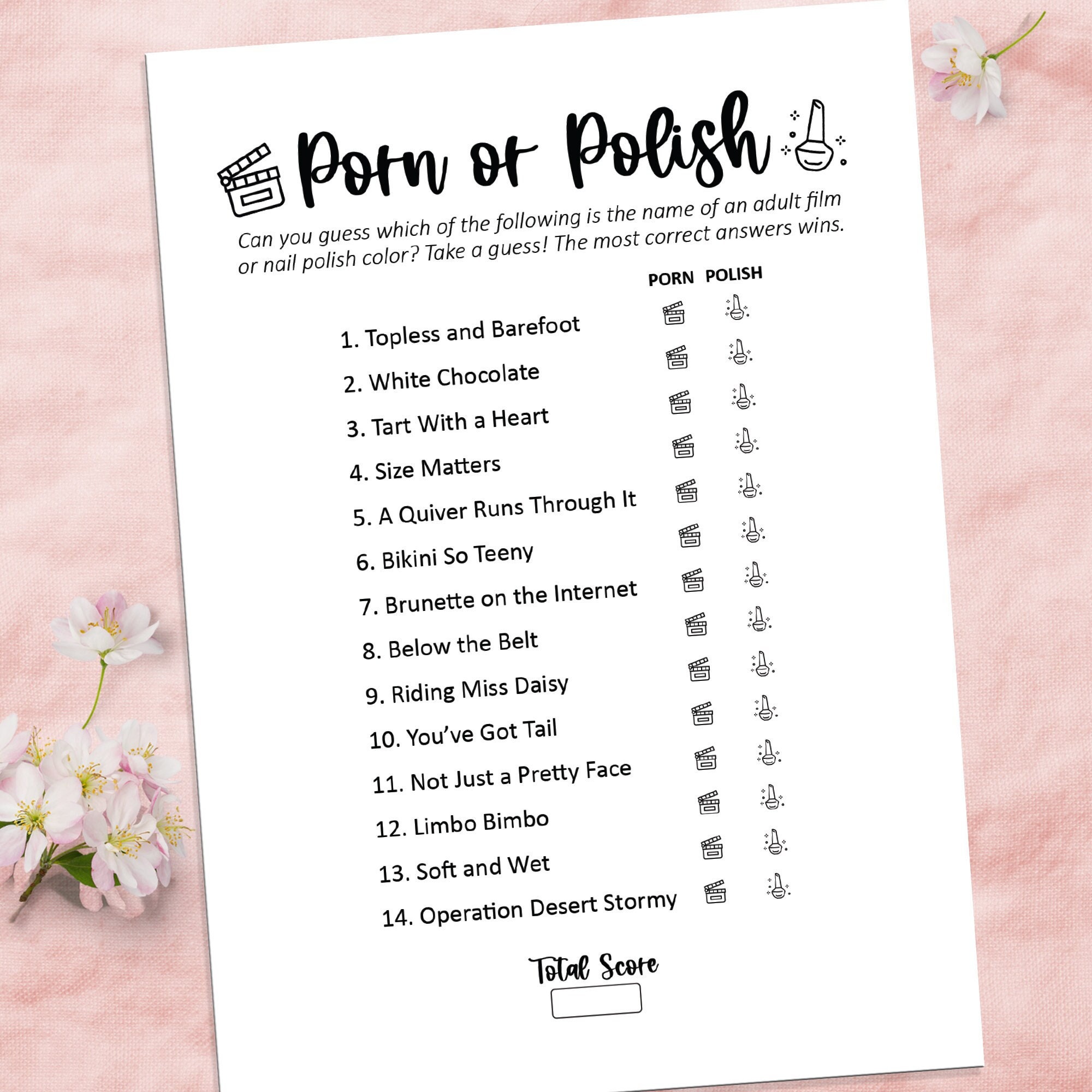 Porn or Polish Game, Bridal Shower Games, Nail Polish Game, Funny Bridal  Shower Games, Printable Games, Party Games, Wedding Shower Games - Etsy