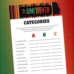 Juneteenth printable game, Juneteenth activity, Black history games, Printable Juneteenth party game, Juneteenth worksheet, Printable games