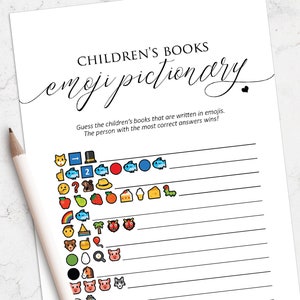 Emoji Pictionary Game | Emoji Baby Shower Games | Gender Neutral Baby Shower | Instant Download