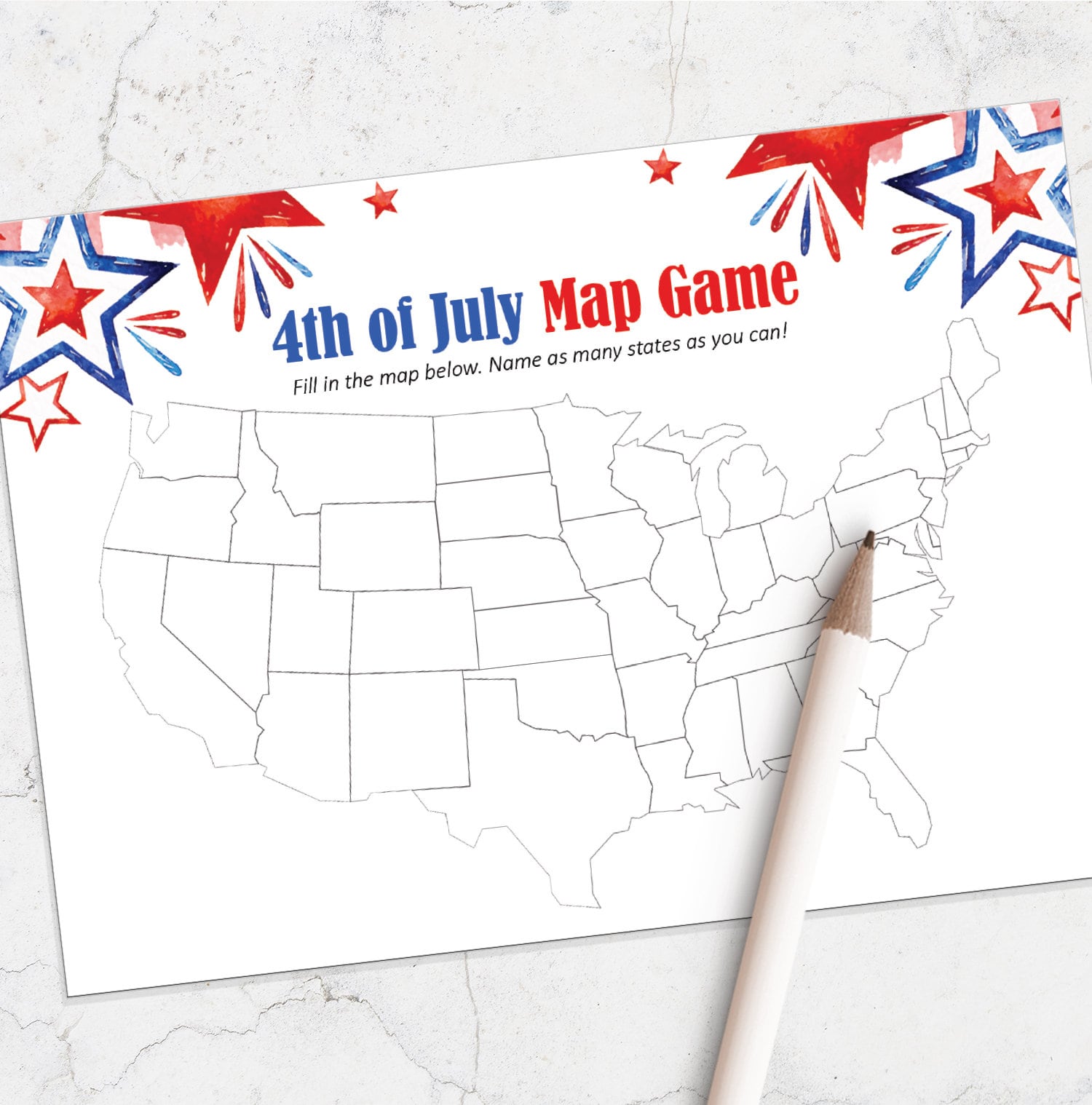 4th of July Printable Game Fourth of July Game Independence - Etsy