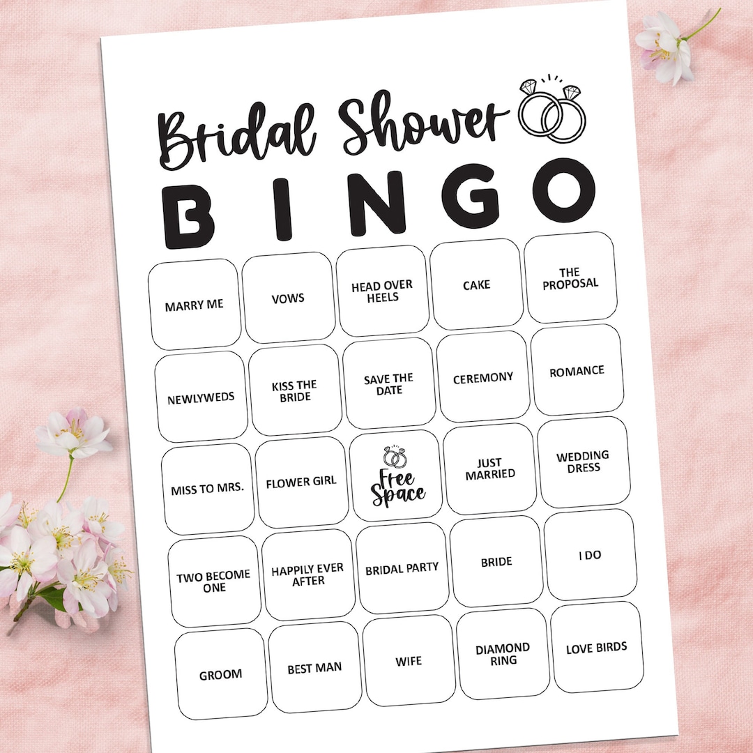 Bridal Bingo Game Bridal Shower Bingo Cards Bridal Games Bridal Shower