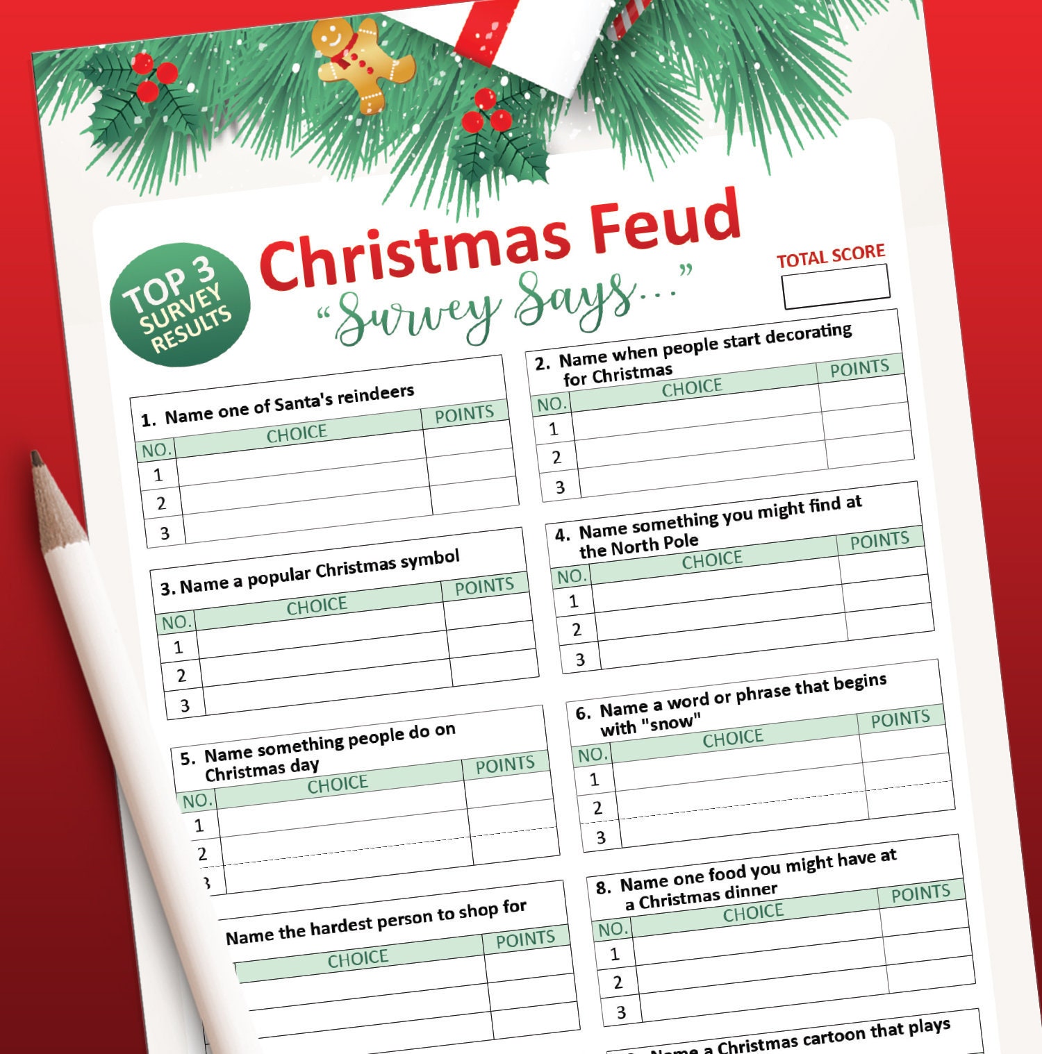 Free Printable Christmas Family Feud Questions