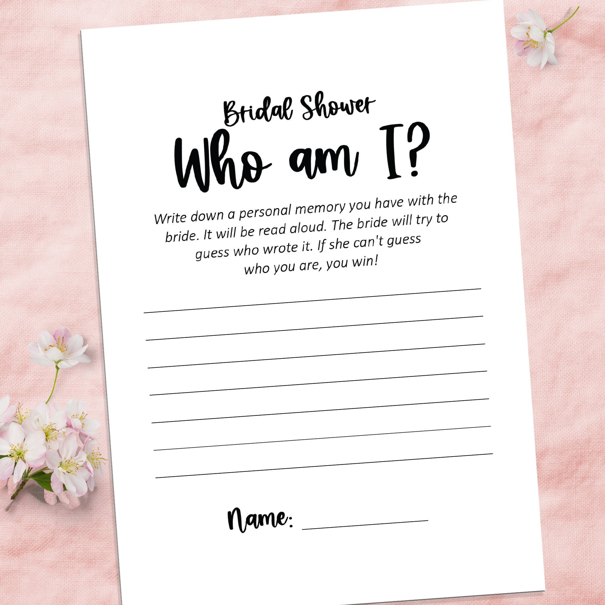 Bridal games, Who Am I game, Bridal shower ideas, Bridal shower games, Printable games, Wedding games, Party games, Wedding shower games