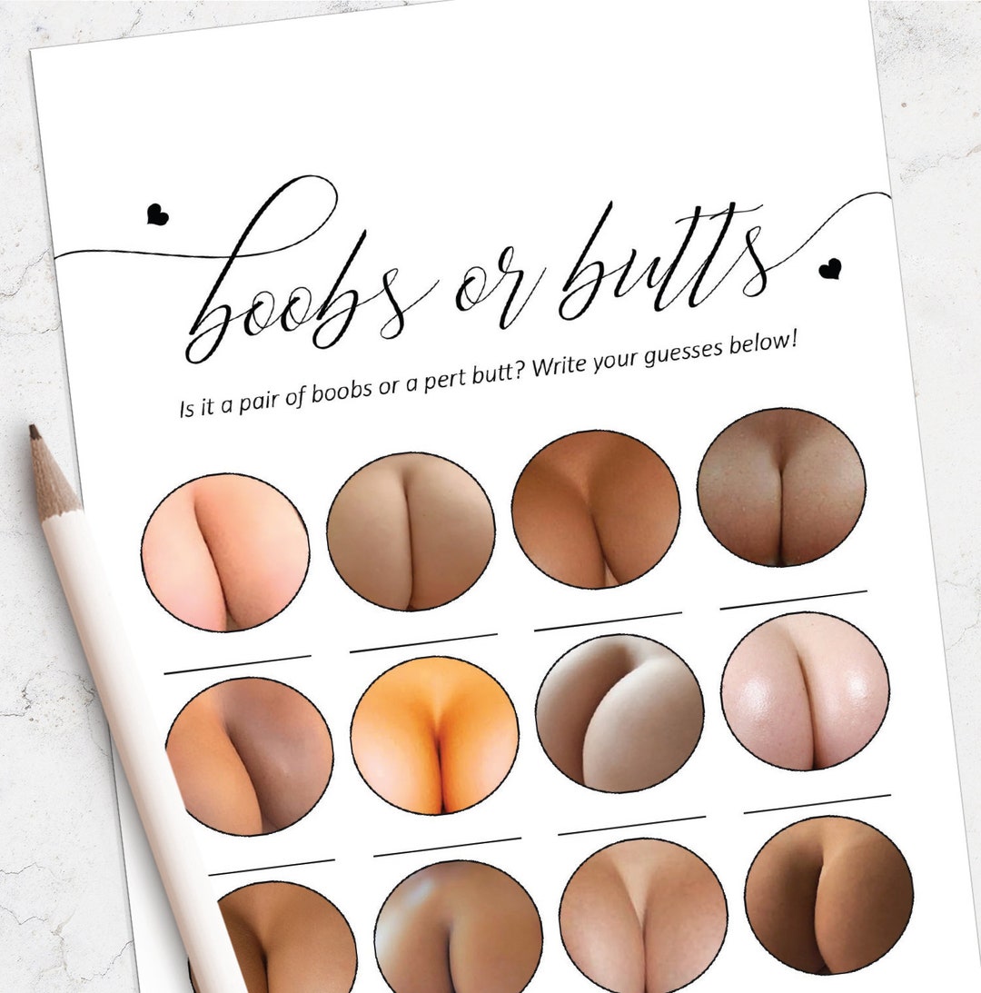 Boobs or Butts Game Funny Baby Shower Games Minimalist Baby Shower Instant  Download -  Canada