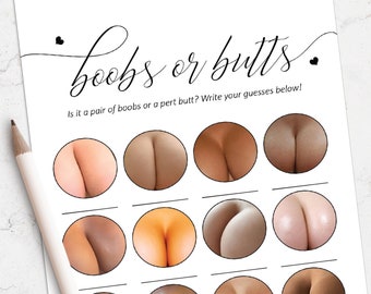 Boobs or Butts Baby Shower Game - Baseball Printable Baby Shower