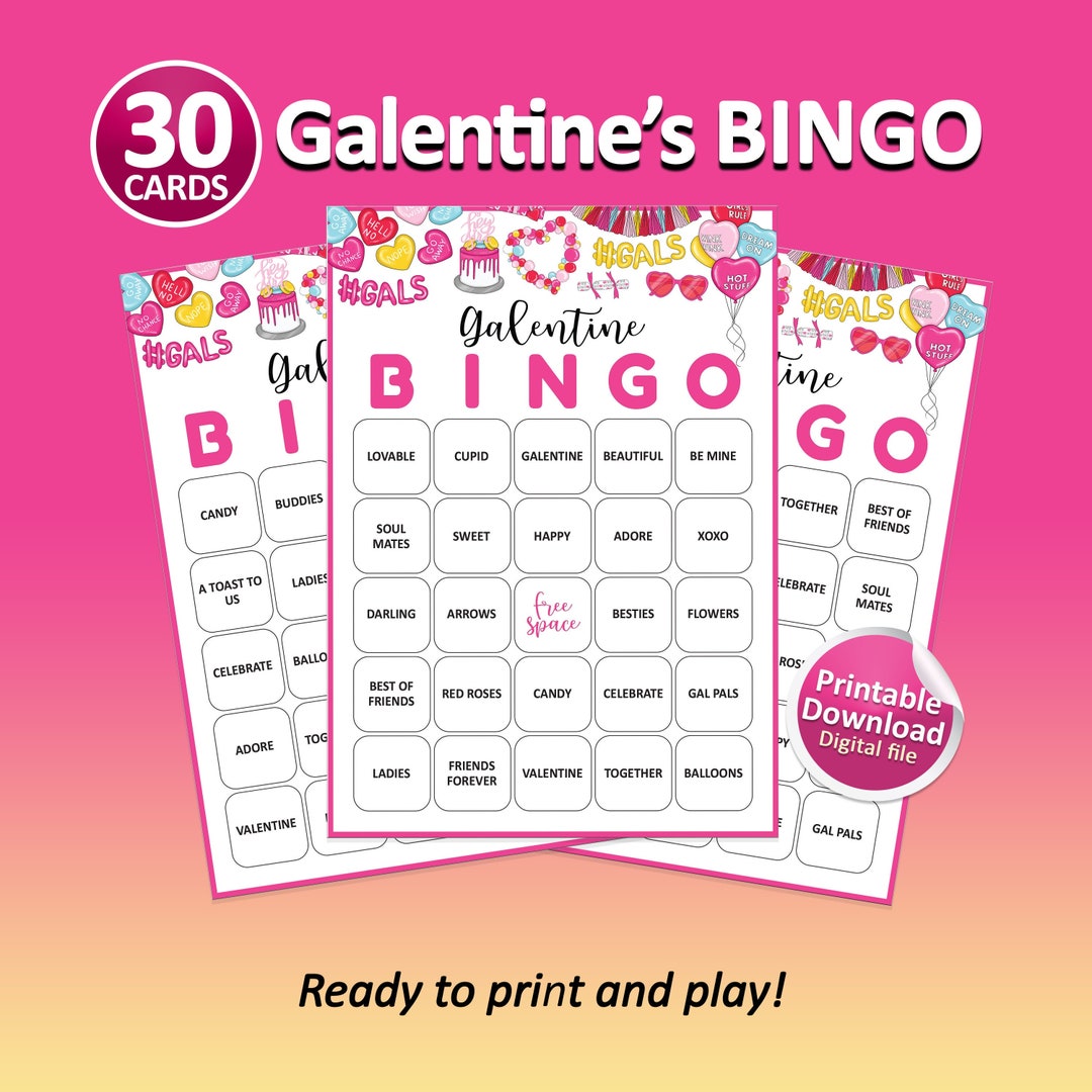 Galentines Day Bingo, Galentines Day Party, Bingo Game, Bingo Cards ...