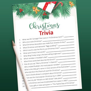 Christmas Trivia Game, Christmas games printable, Holiday party games, Christmas in July, Family games, Holiday games, Christmas Party games