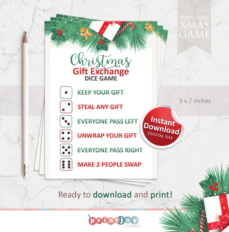 Christmas Gift Exchange Game Christmas Games Printable Etsy Australia