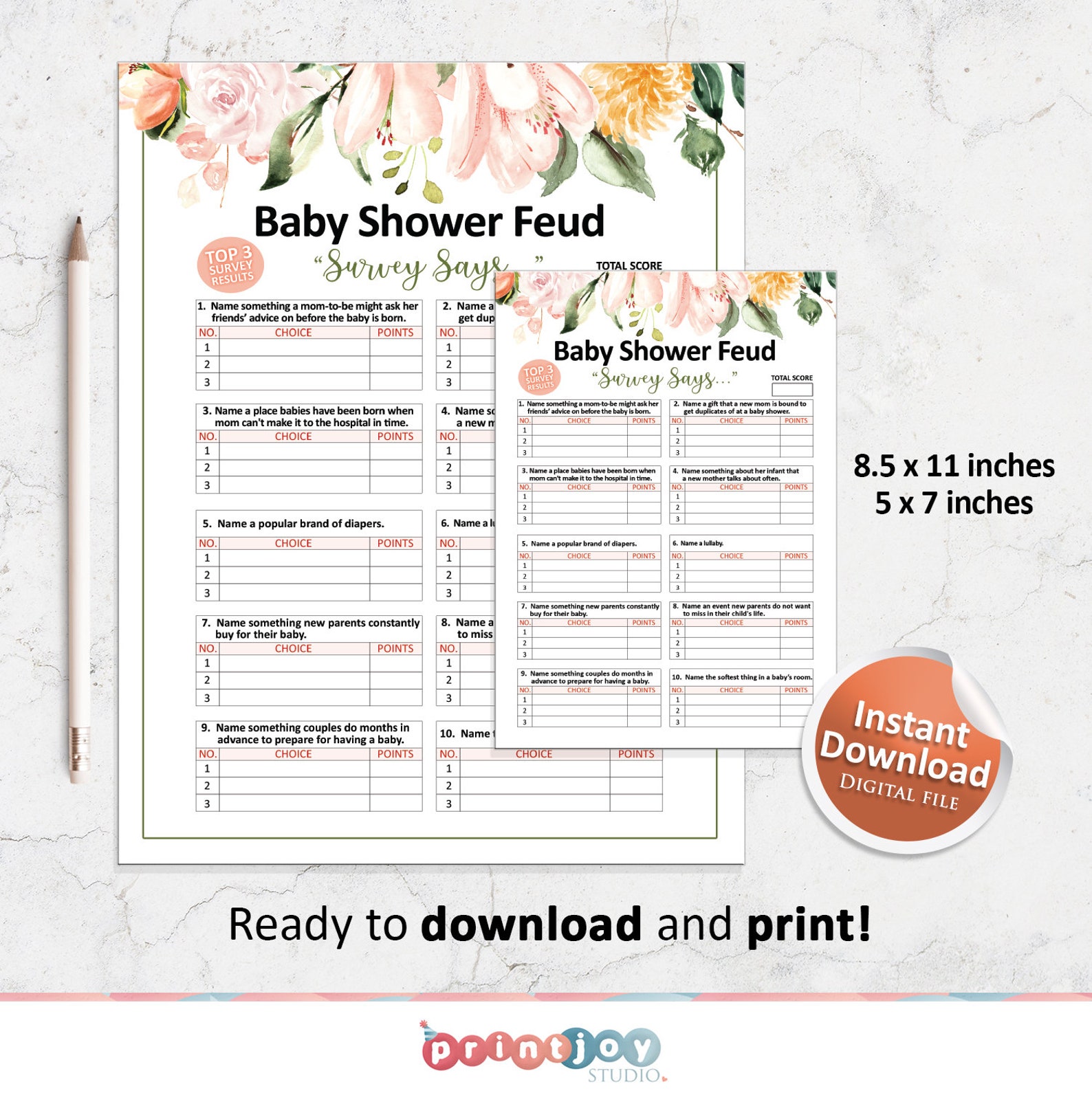 Baby Shower Family Feud Game Baby Shower Games Printable - Etsy
