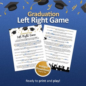 Graduation pass the gift game, Graduation games, 2025 Graduation party ideas, Left right game, Pass the prize game, Party games, Graduate