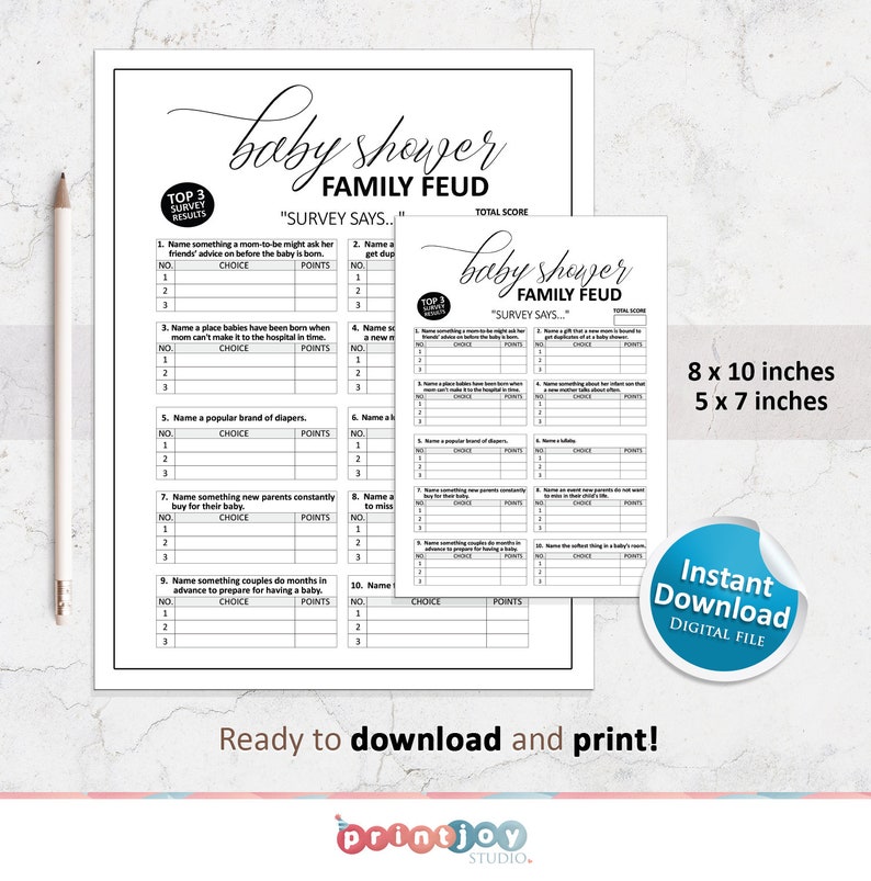 family feud style baby shower game family feud style baby shower game