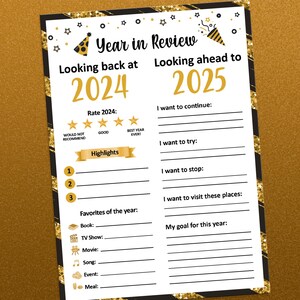 New years eve games, New years games, Year in Review game, New years party, Printable games, Party games, New Years printable, Adult games