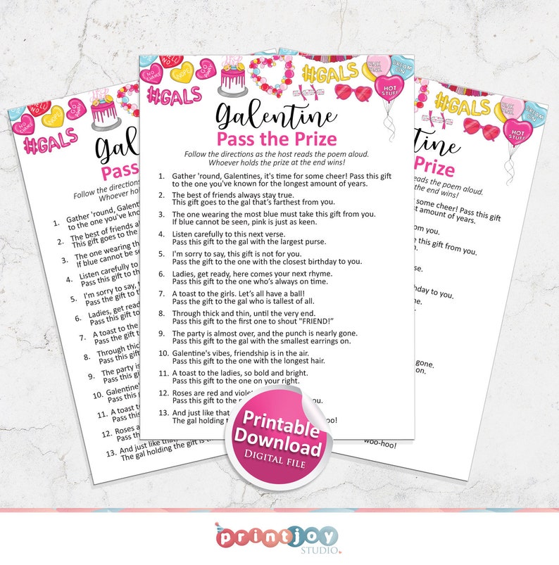 Pass the prize, Galentines games download, Pass the gift game, Galentines game, Pass the parcel, Pass the present game, Galentines Day image 9