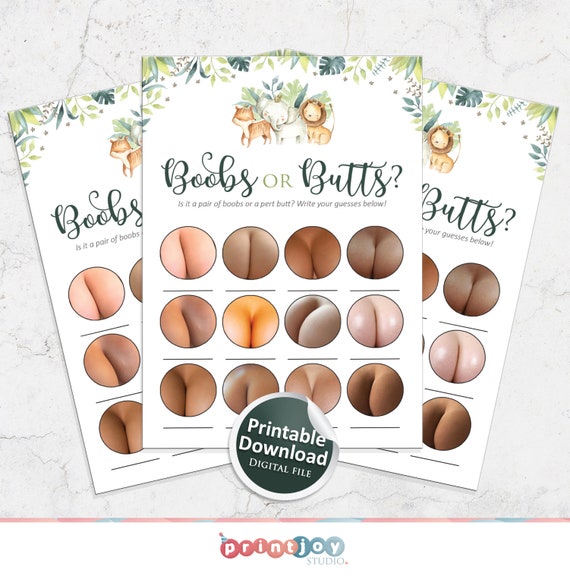 Butt or Boobs Game, Safari Baby Shower, Boobs or Butts Game, Funny Baby  Shower Games, Jungle Baby Shower, Printable Games, Instant Download -   Canada