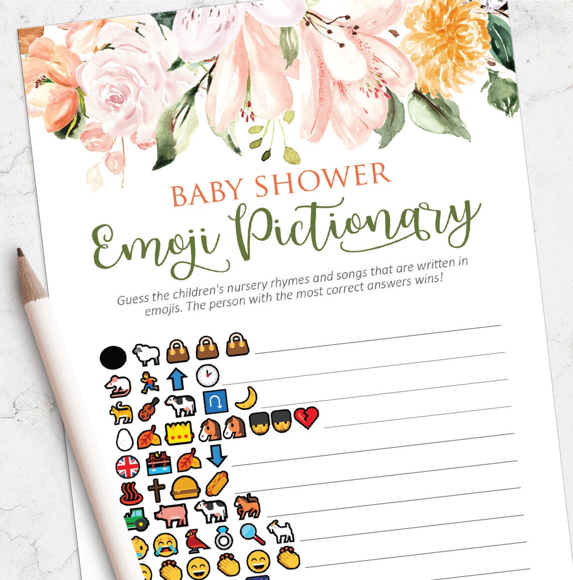 Emoji Baby Shower Games Emoji Pictionary Game Baby Shower Etsy Canada
