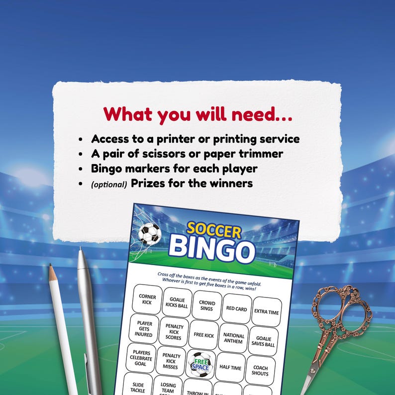 サッカービンゴカード、サッカーパーティーゲーム、印刷可能なパーティーゲーム、フットボール観戦パーティー、試合日のサッカー、サッカー誕生日、サッカー印刷物 画像 7