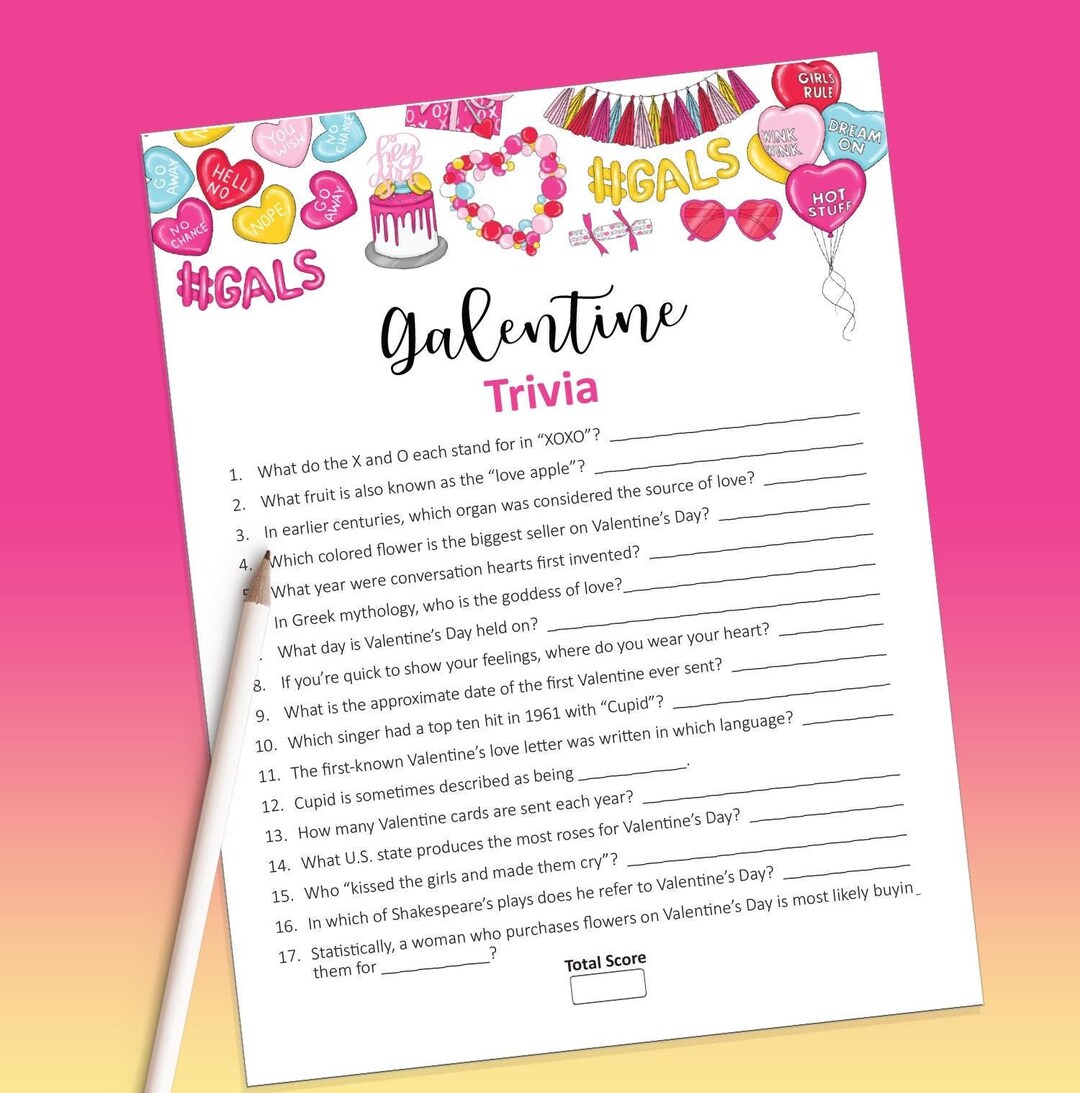 Galentines Trivia, Galentines Games, Trivia Cards, Galentines Day Games ...