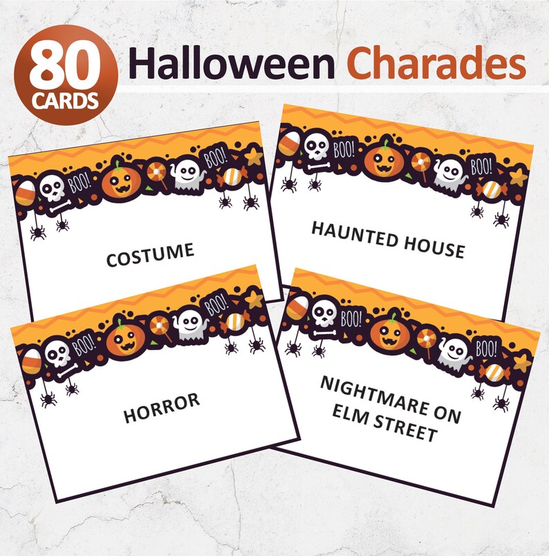 Halloween Charades Halloween Game Printable Halloween Party | Etsy
