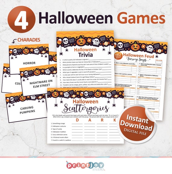 Printable Halloween party games Halloween game Halloween | Etsy