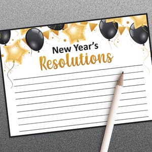 New Years resolutions activity for new years party, New years eve games, New years games, Printable games, Holiday party
