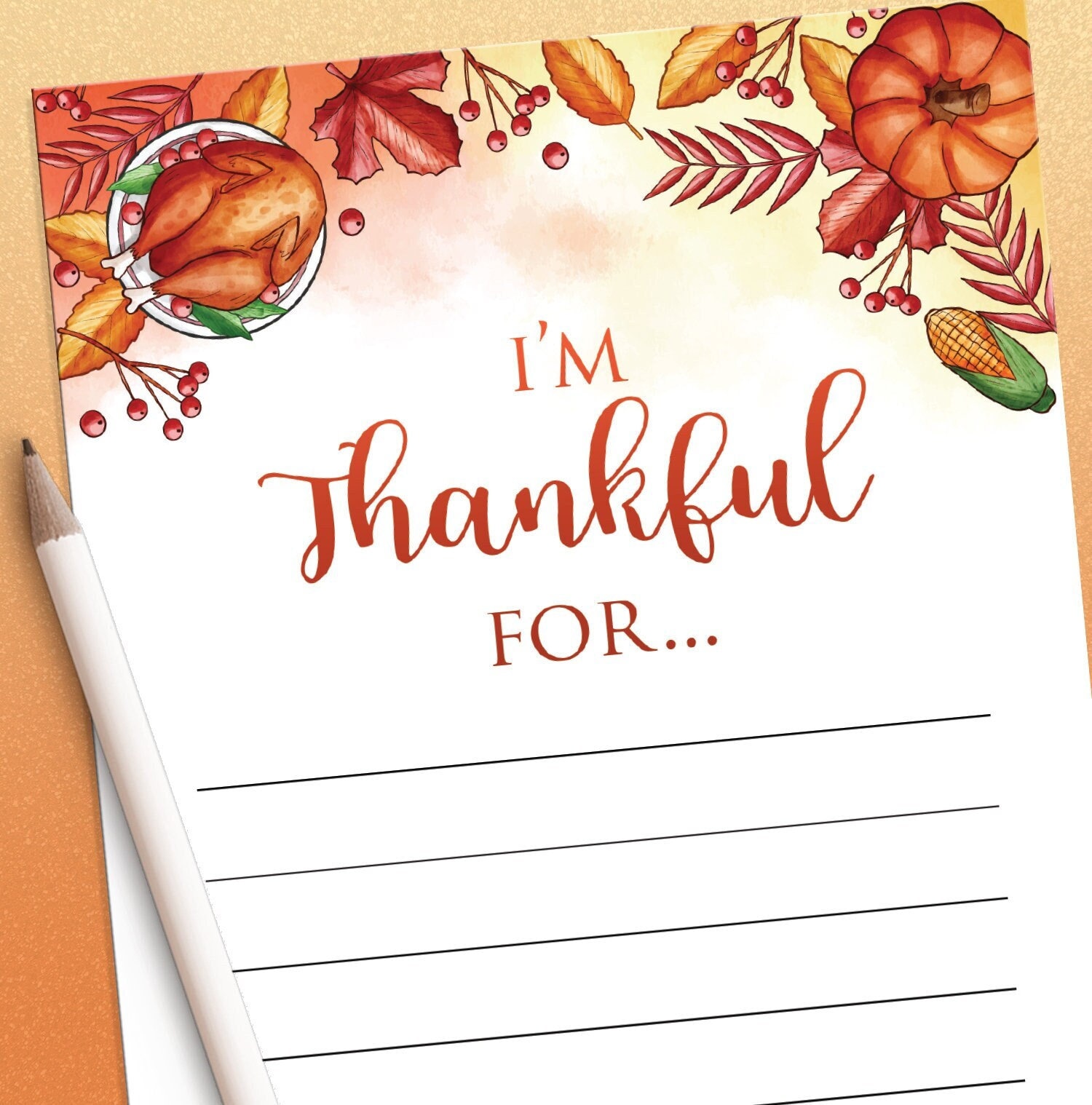 Thankful Printable Gratitude Printable I'm Thankful For - Etsy